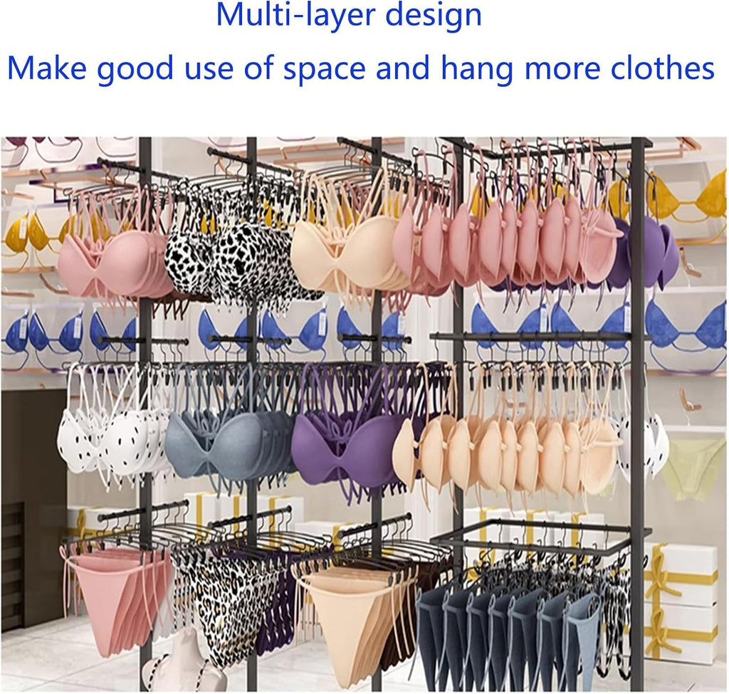 Clothing Store Garment Rack Boutique Lingerie Stand,3-layer Nakajima Rack Bra Shorts Display Storage Rack, Coat Rack Stand, Underwear Display Stands,Commercial Shelves for Socks Scarves Storage, gold