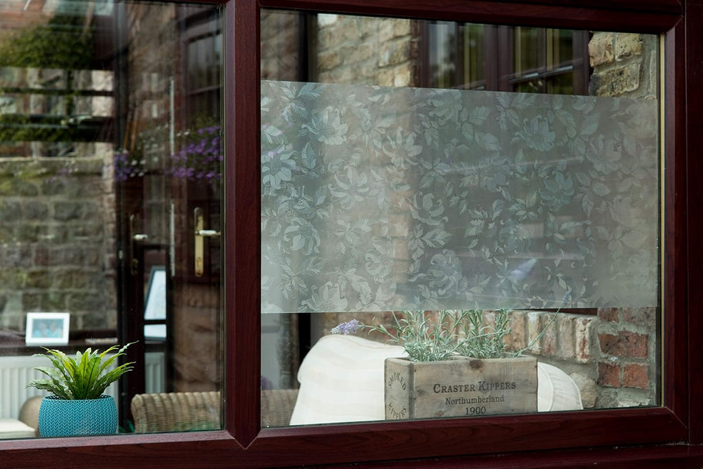 d-c-fix 346-0464 Self-Adhesive Privacy Glass Window Film, Perennial/Damast, 17' x 78' Roll (Pack of 7)