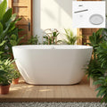 FerdY 55' Acrylic Freestanding Bathtub, Contemporary Soaking tub with Chrome Drain & Overflow, Elegant Oval Shape, cUPC Certified, Bali