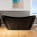 WOODBRIDGE 71' L x 31-1/2' W Freestanding Contemporary Acrylic Soaking Bathtub in Glossy Black Inside and Outside with Matte Black Drain & Overflow, Black, B8817-MB