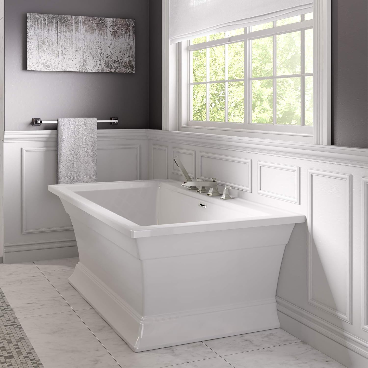 American Standard 2546004.020 Town Square S 68 in. Acrylic Freestanding Soaker Bathtub, White
