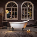 WOODBRIDGE 59' Heavy Duty Acrylic Slipper Clawfoot Bath Tub with ORB Feet + ORB Drain &Overflow