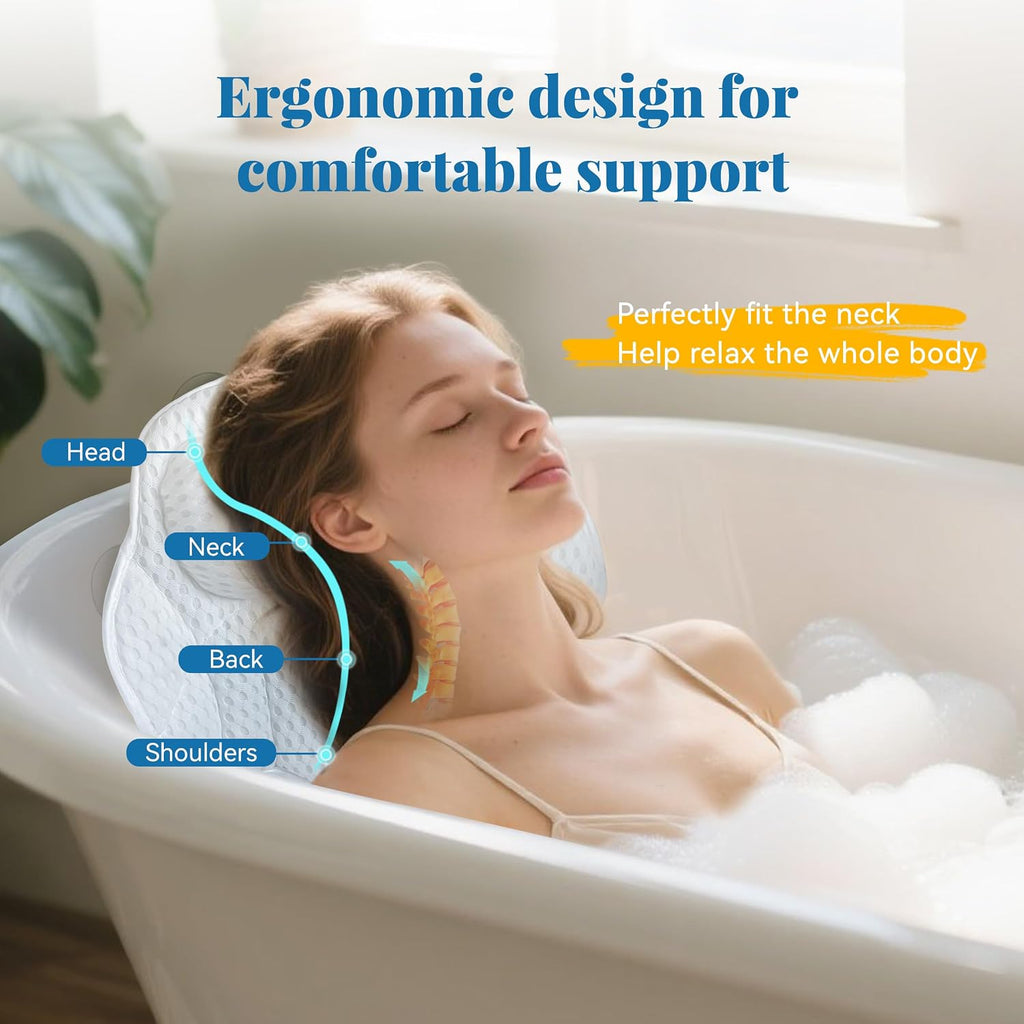 FerdY Nauru 55' Acrylic Freestanding Bathtub with Headrest, Gracefully Shaped Soaking Bathtub, Glossy White cUPC Certified, Toe-Tap Chrome Drain & Classic Slotted Overflow & Bath Pillow Included