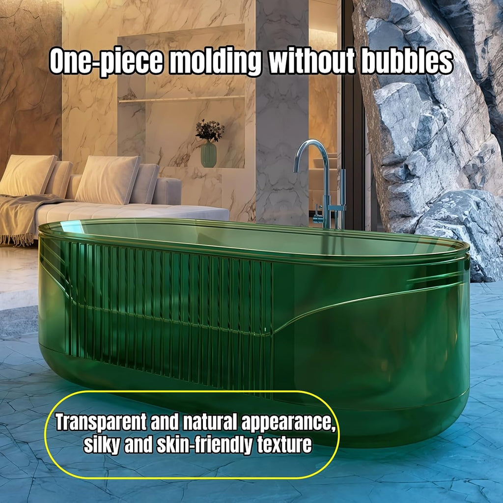 67' Edeyeu Freestanding Bathtub – Modern Solid Surface Bathtub Soaking Tub, Durable One-Piece Free Standing Tub for Spa-Style Relaxation. Suitable for Hotels, Families, and Villas Regular version