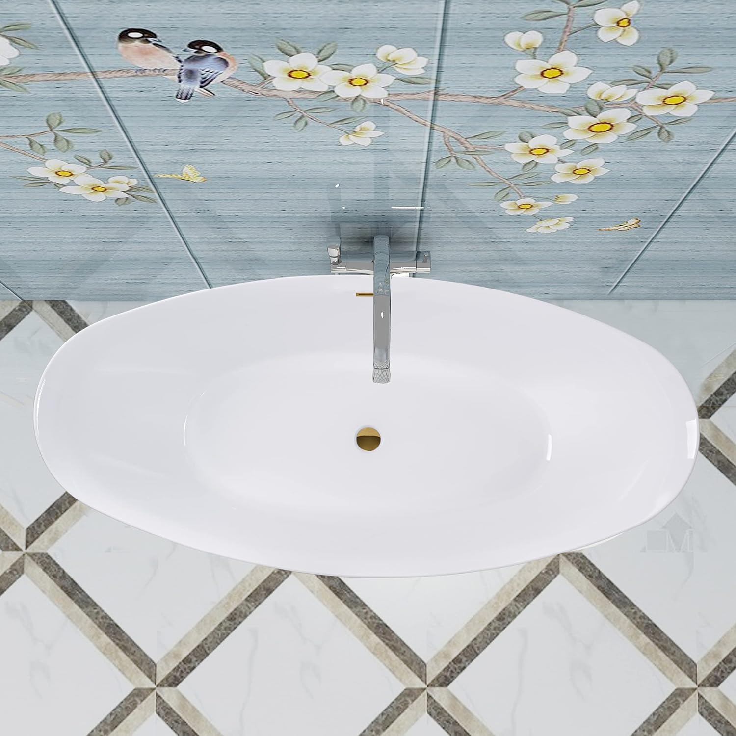 Vanity Art 71' X 33' Freestanding Bathtub | Home Improvement Bathtubs with Contemporary Design for Soaking and Bathing, Overflow and Pop-up Drain with UPC Certified, Acrylic, VA6807-TG