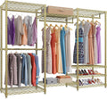 VIPEK V5 Portable Closet Wardrobe Heavy Duty Clothes Rack, Freestanding Metal Clothing Racks Custom Closet Racks with 8 Adjustable Shelves, 68.9' Lx15.7 Wx76.4 H, Max Load 890LBS, Gold