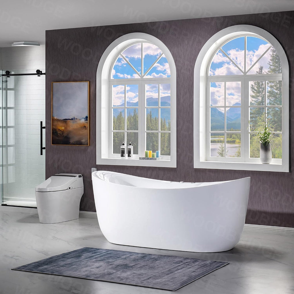 WOODBRIDGE 71' x 31 1/2' Whirlpool Water Jetted and Air Bubble Freestanding Bathtub , B0034