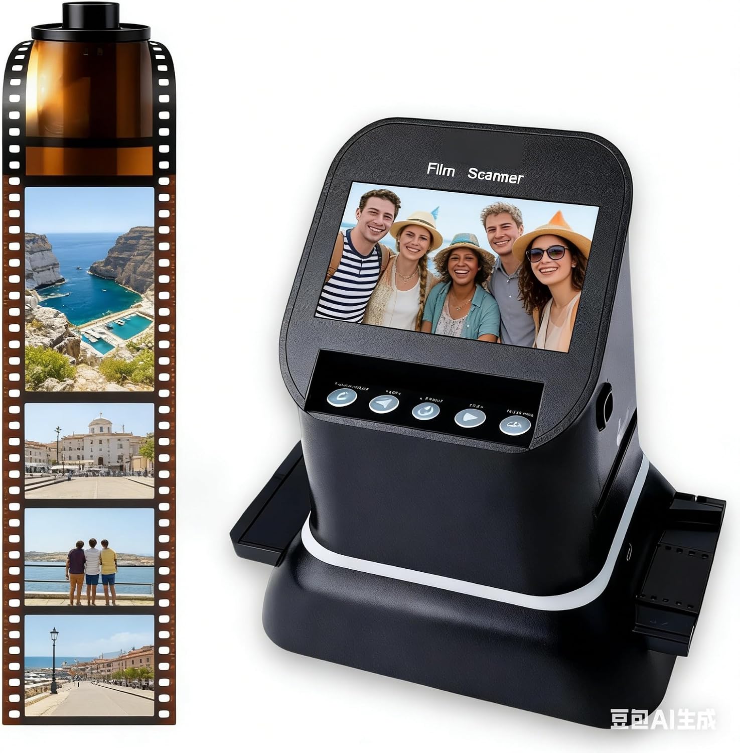 Digital Film Scanner Convert 35mm 135 127 126 Negatives Slides to JPEG 22MP High Res Converter with 4.3' LCD