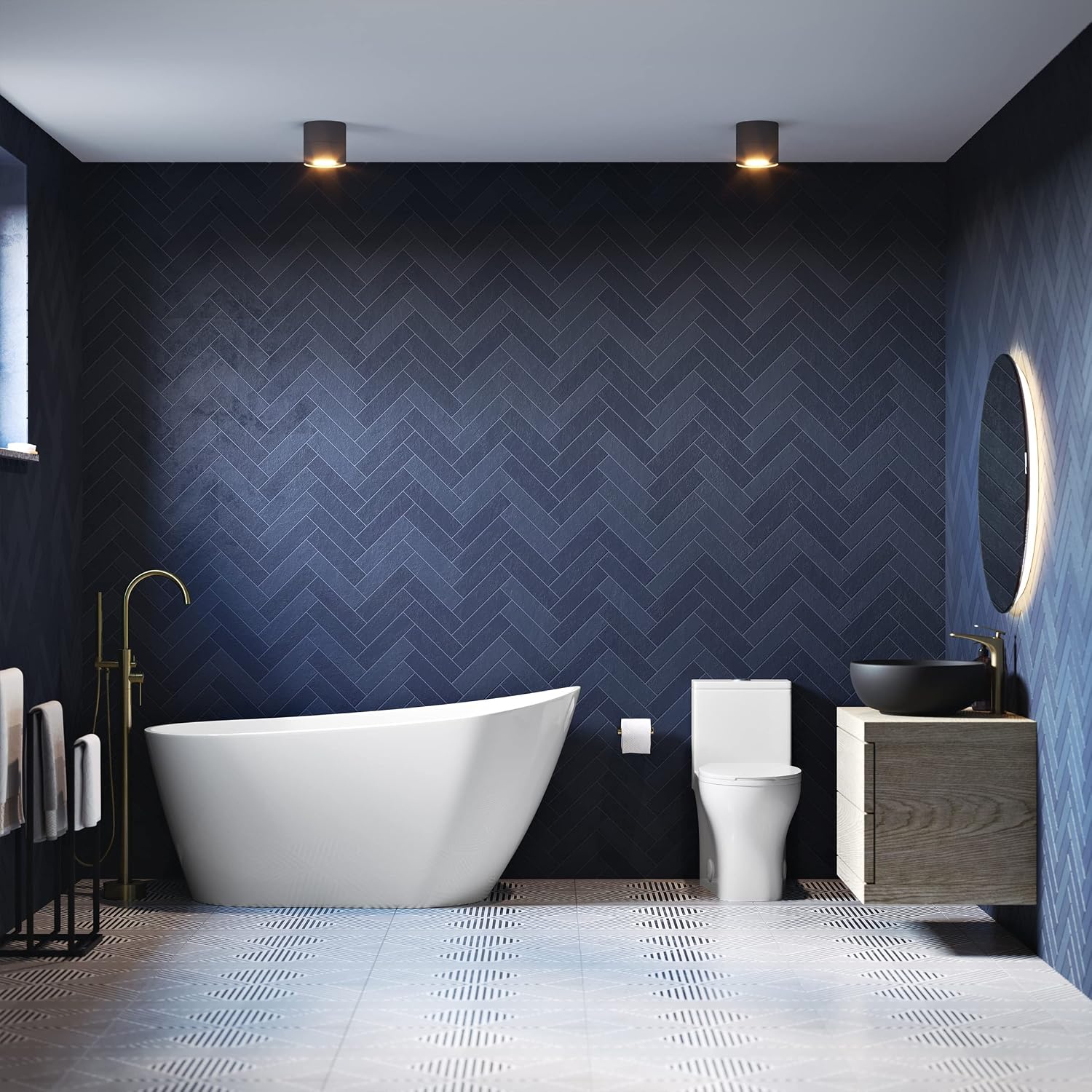 Sublime 60' Single Slipper Freestanding Bathtub