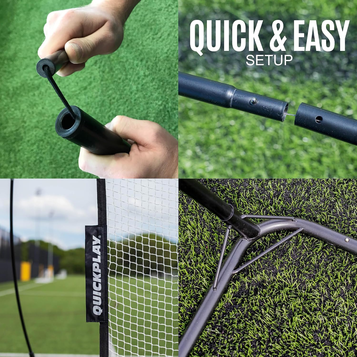 QUICKPLAY MEGA NET Portable Backstop Netting | Fast Set-Up Free-Standing Sports Net Barrier | Available in 12x9' & 32x9'