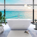 67' Free Standing Tub, Pure Acrylic Freestanding Bathtub, Stylish Stand Alone Contemporary Deep Soaking Bath Tub, cUPC Certified SY6270 (Glossy White)