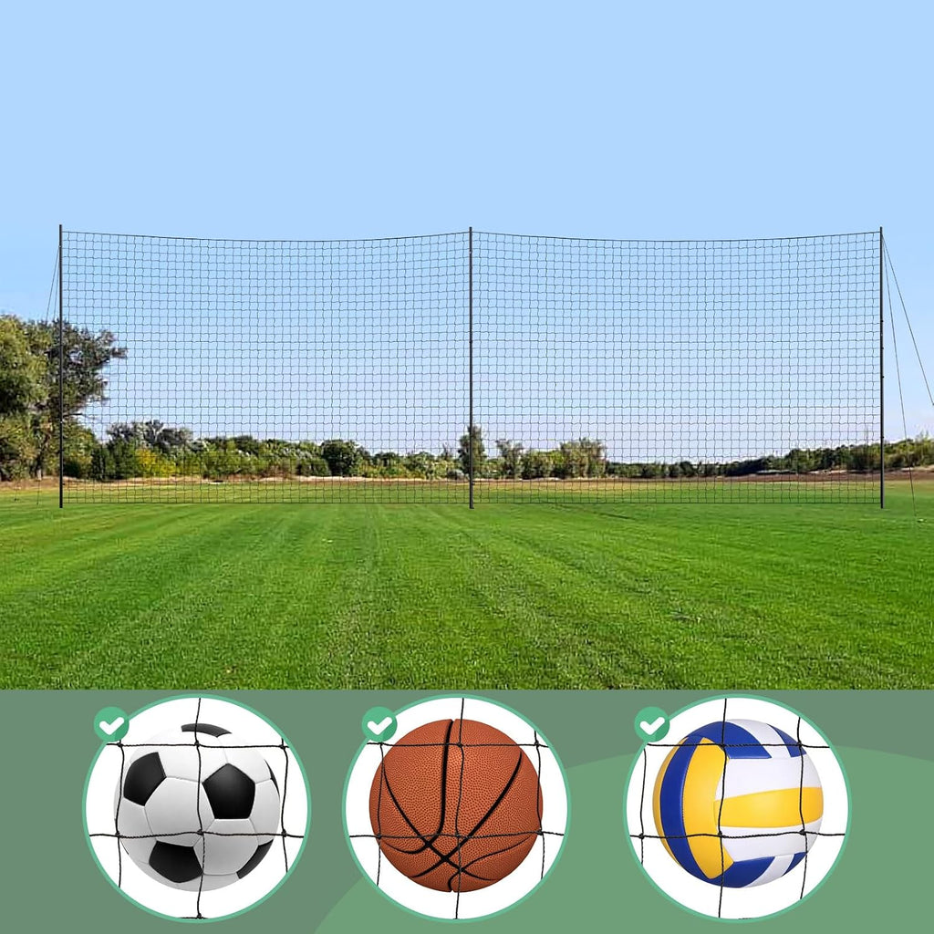 Ball Stop System - Soccer Backstop Net, Heavy Duty, High Impact, Practice Barrier
