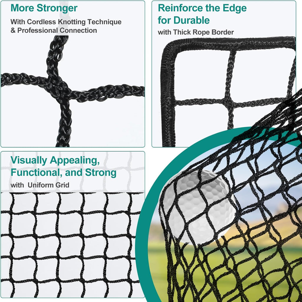 Golf Net for Backyard Driving Outdoor Indoor Sports Netting 10 x 10 Ft/15Ft/20 Ft/25 Ft/ 15 x 15 Ft/20 Ft Heavy Duty Net for Baseball Soccer Hockey Practice Impact Screen