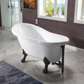WOODBRIDGE 54' Heavy Duty Acrylic Slipper Clawfoot Bath Tub with ORB Feet + ORB Drain &Overflow