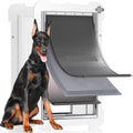 MIAOTONG 3-Flap Dog Door for Wall, Energy-Efficient Insulated Pet Door for Wall, Aluminum Lock Doggy Doors,Steel Frame and Telescoping Tunnel Dog Doors (Pets Up to 220 Lb) -X-Large