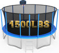 SKYUP Tranpoline 1500LBS 16 15 14 12 10 8 FT Tranpoline for 7-10 Kids and Adults, Windproof Outdoor Tranpoline with Enclosure Net, Basketball Hoop, Easy to Install & Last Long - ASTM Approved
