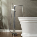 WOODBRIDGE Contemporary Single Handle Floor Mount Freestanding Tub Filler Faucet with Hand shower in Chrome Finish,F0013CH