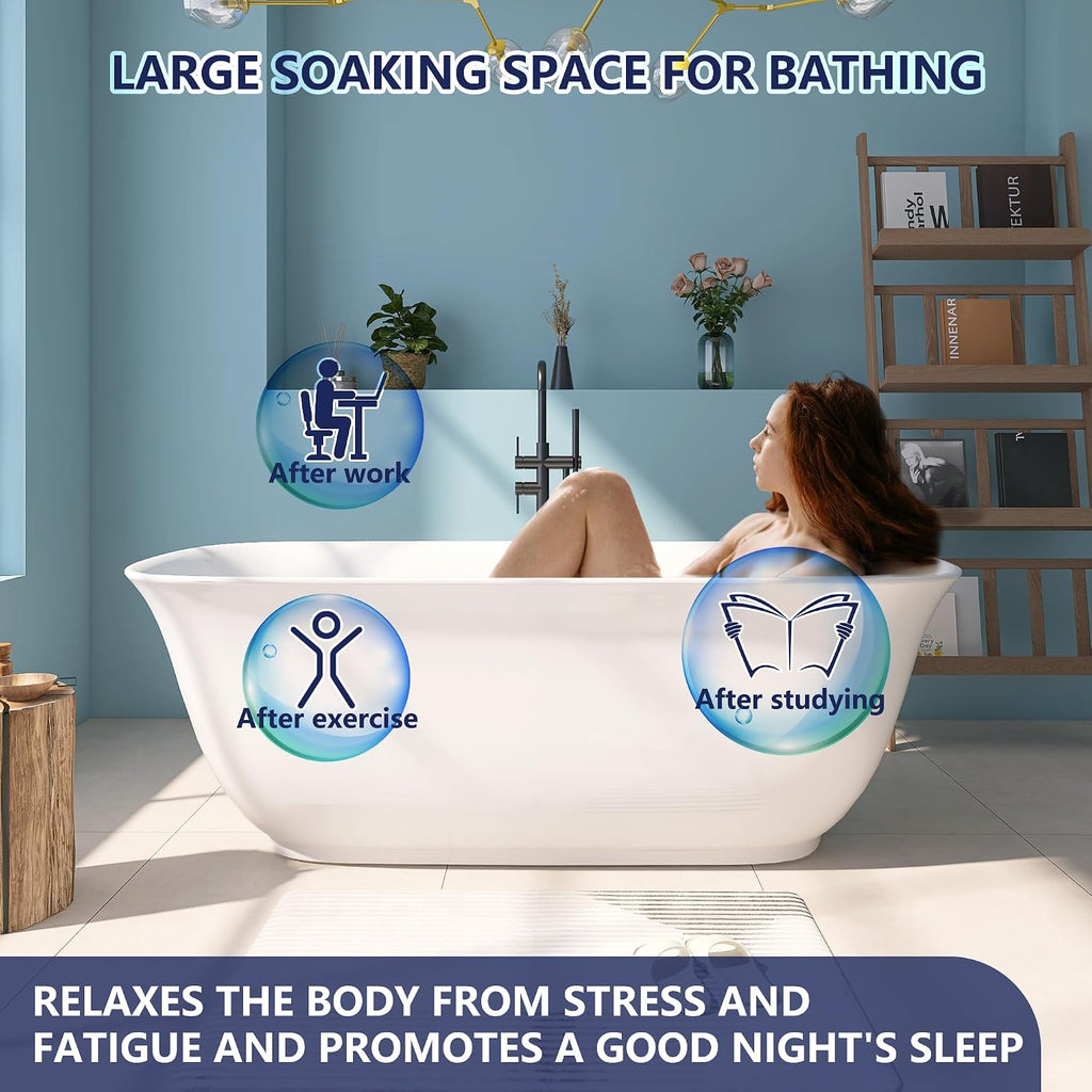 67' Acrylic Free Standing Tub, Stand Alone Tub, Freestanding Bathtub, Soaking Bathtub, cUPC Certified, PE(Glossy White)