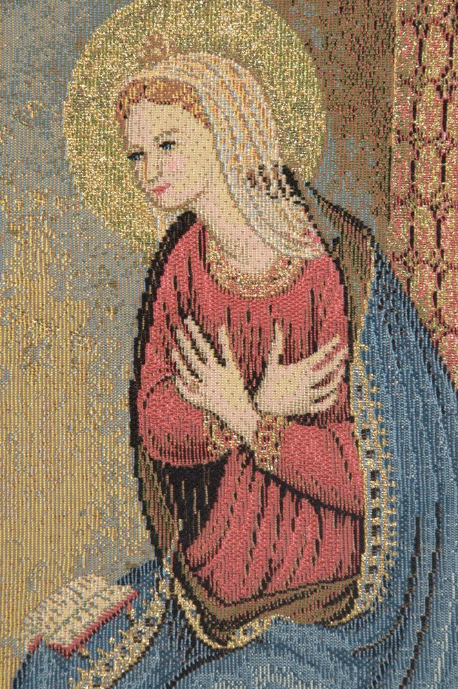 Charlotte Home Furnishings Inc. Annuniciation Italian Tapestry Wall Hanging 18 X 24 Inch Viscose Cotton And Polyester Blend Wall Art Perfect For Home Decor And Wall Decor By Beato Angelico