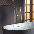 WOODBRIDGE F0023BNRD WOODBRIDGEE High Flow Rate 8 GPM Freestanding Tub Filler Faucet with Hand Shower, Brushed Nickel