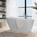 59' Acrylic Freestanding Soaking Bathtub, Contemporary Stand Alone Tub, Ergonomic Deep Soaking Design, Integrated Overflow & Chrome Drain, cUPC Certified