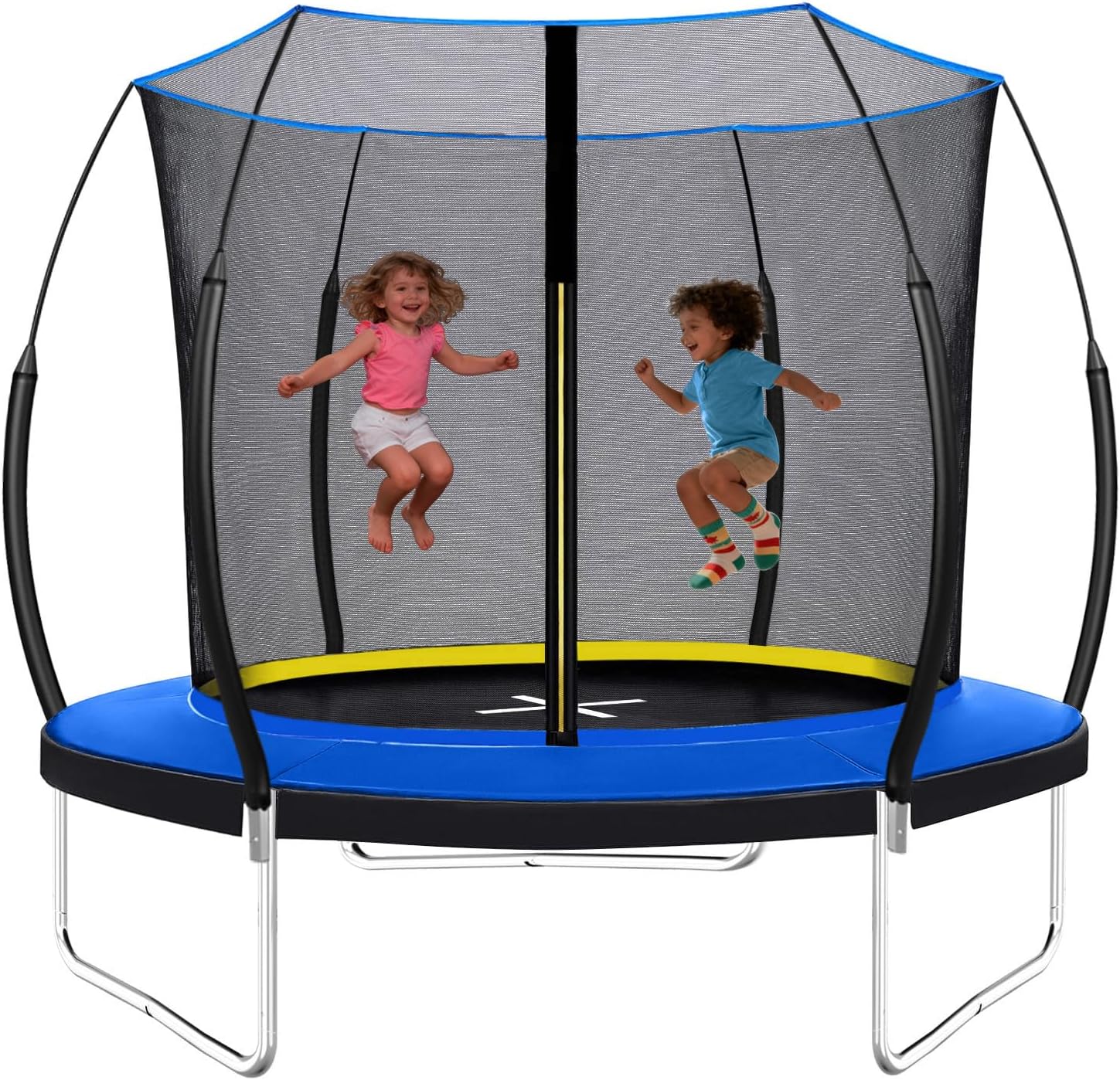 1500LBS 16FT 15FT 14FT 12 FT 10FT 8FT Tranpoline for Kids and Adults with Sprinkler, Lights with Music Speaker, Socks, Water Ball, Heavy Duty Outdoor Tranpoline with Net Enclosure and Ladder