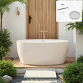 FerdY 55' Acrylic Freestanding Bathtub, Contemporary Soaking tub with Chrome Drain & Overflow, Elegant Oval Shape, cUPC Certified, Tahiti