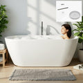 FerdY 67' Acrylic Freestanding Bathtub, Contemporary Soaking tub with Chrome Drain & Overflow, cUPC Certified, Elegant Oval Shape, Bali