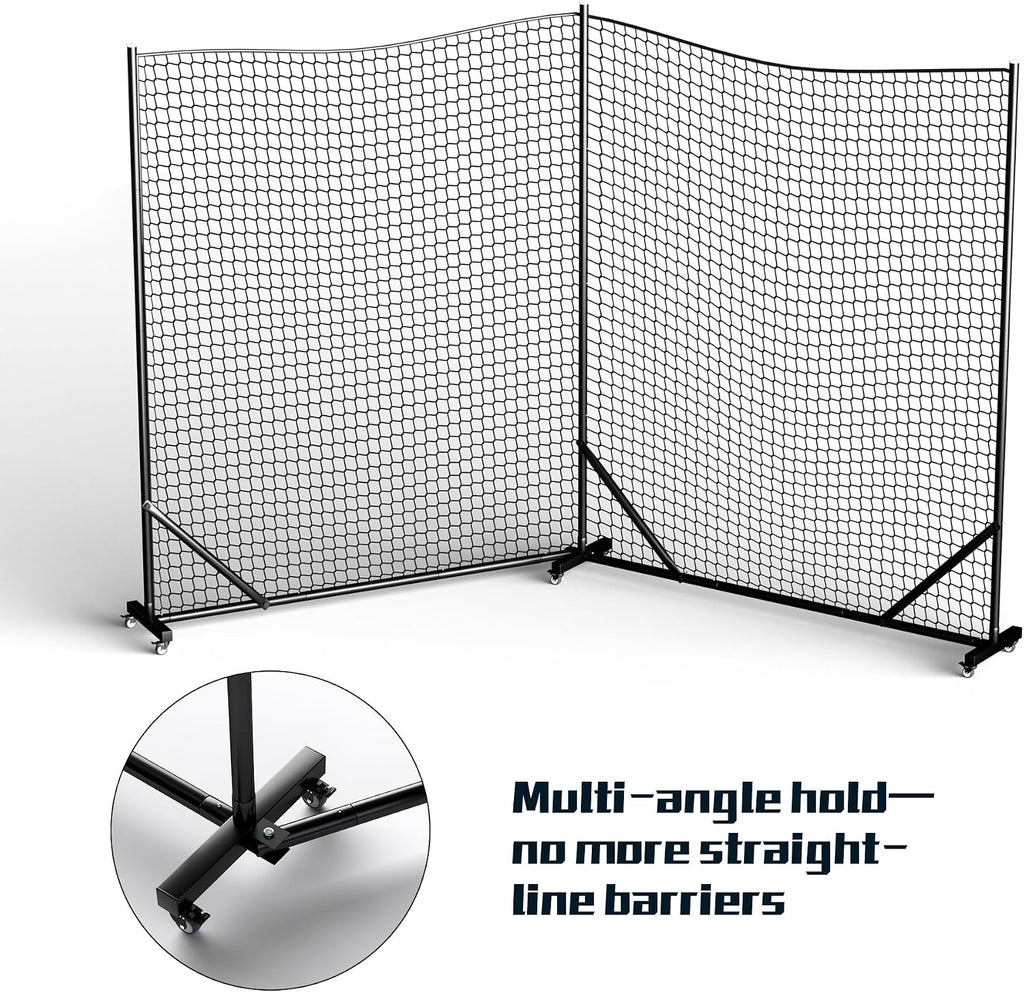 MR Ball Stop Net System, Movable Heavy Duty Backstop Net, 2 in 1 Multi-Sport Stop Netting, Ball Barrier Sports Practice Barrier Net for Professional, College and Grade School Training