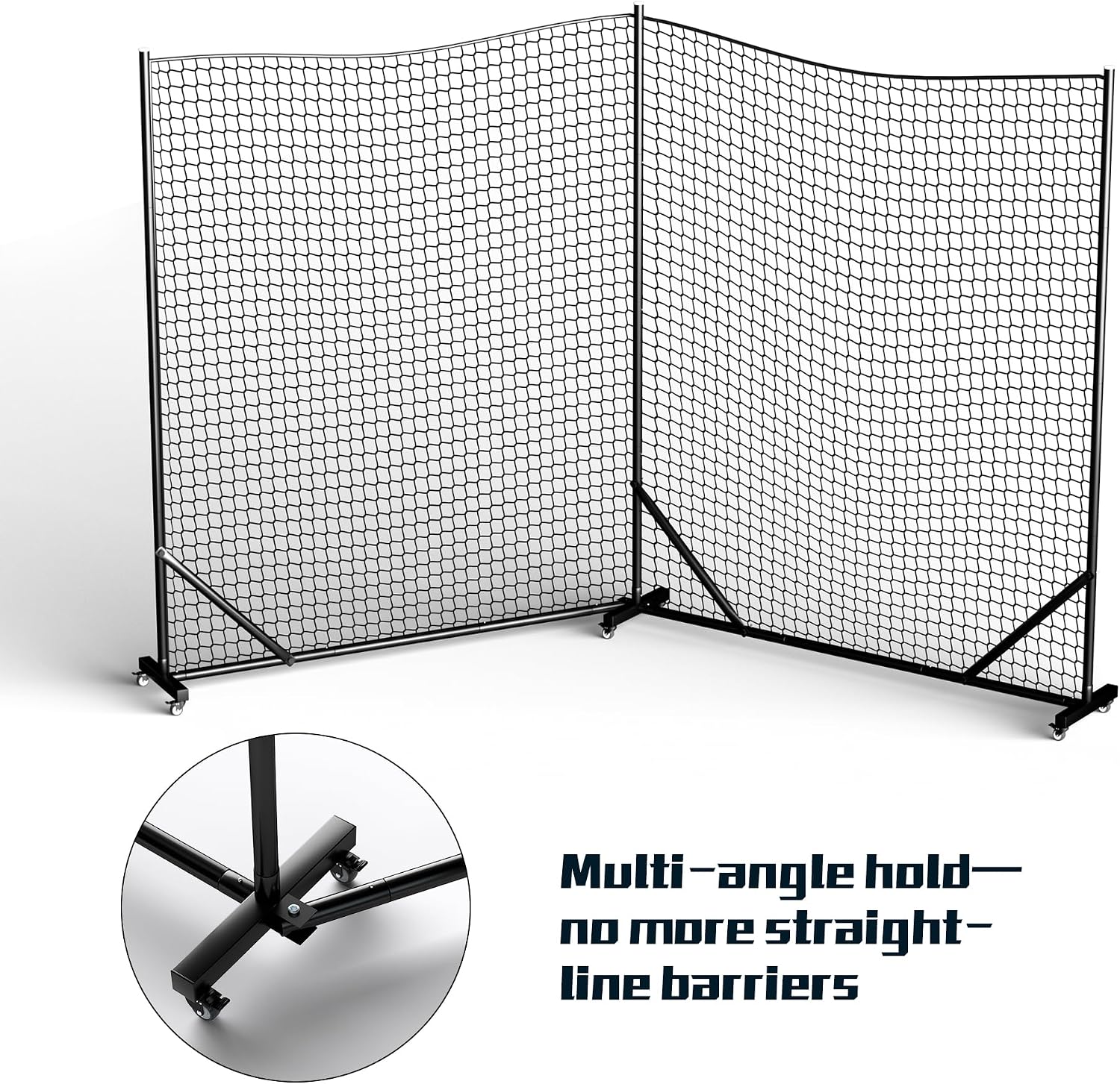 MR Ball Stop Net System, Movable Heavy Duty Backstop Net, 2 in 1 Multi-Sport Stop Netting, Ball Barrier Sports Practice Barrier Net for Professional, College and Grade School Training