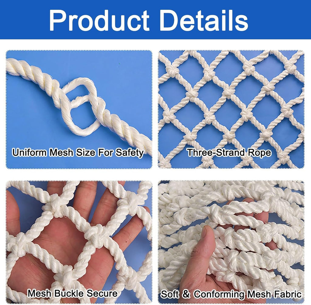 Basketball Rebounder Net Yard Guard, Outdoor Basketball Net Catcher Backstop for Shooting Practice, Stairs Balcony Railings Protection Safety Rope Netting