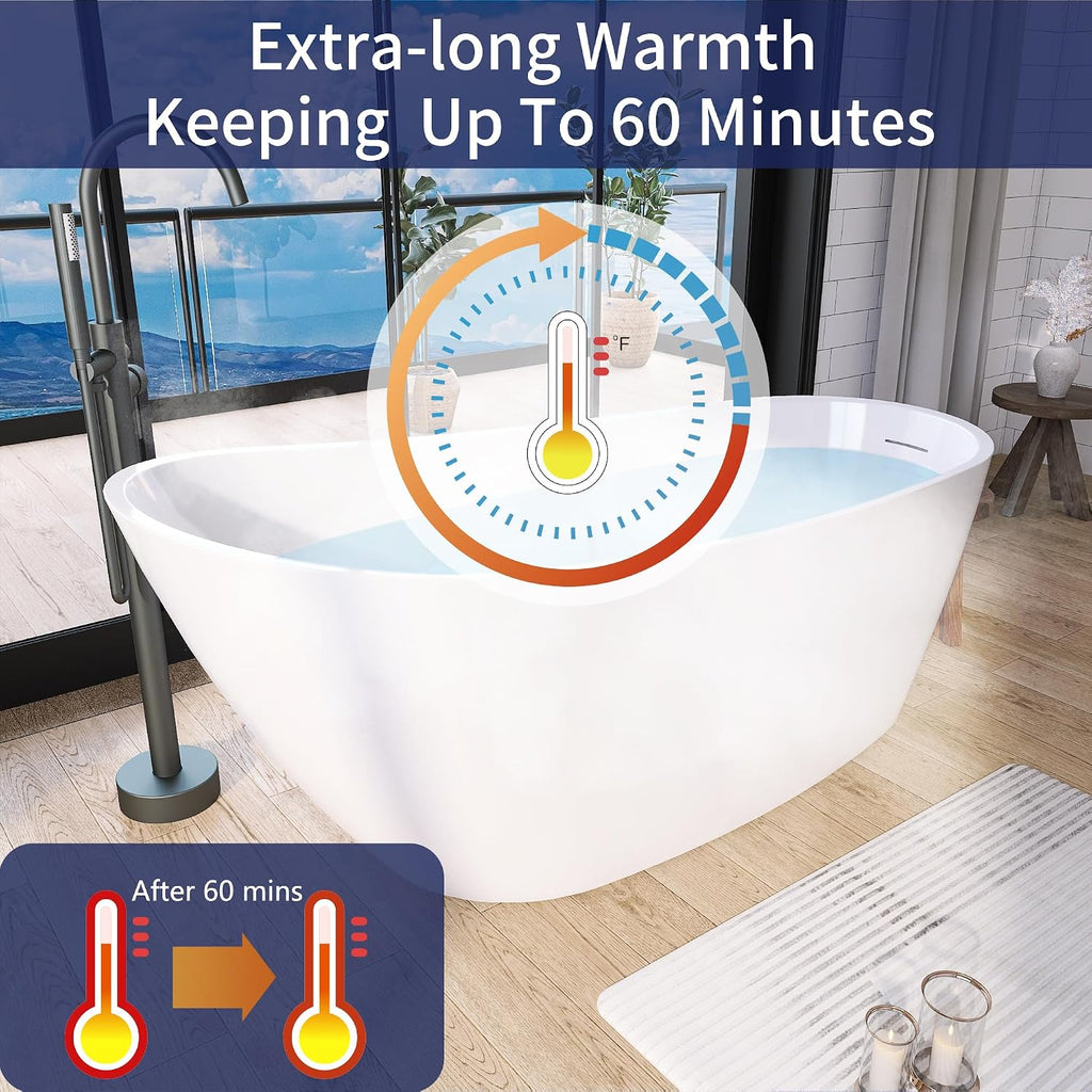 59' Acrylic Free Standing Tub, Stand Alone Tub, Freestanding Bathtub, Soaking Bathtub, cUPC Certified, CM(Glossy White)