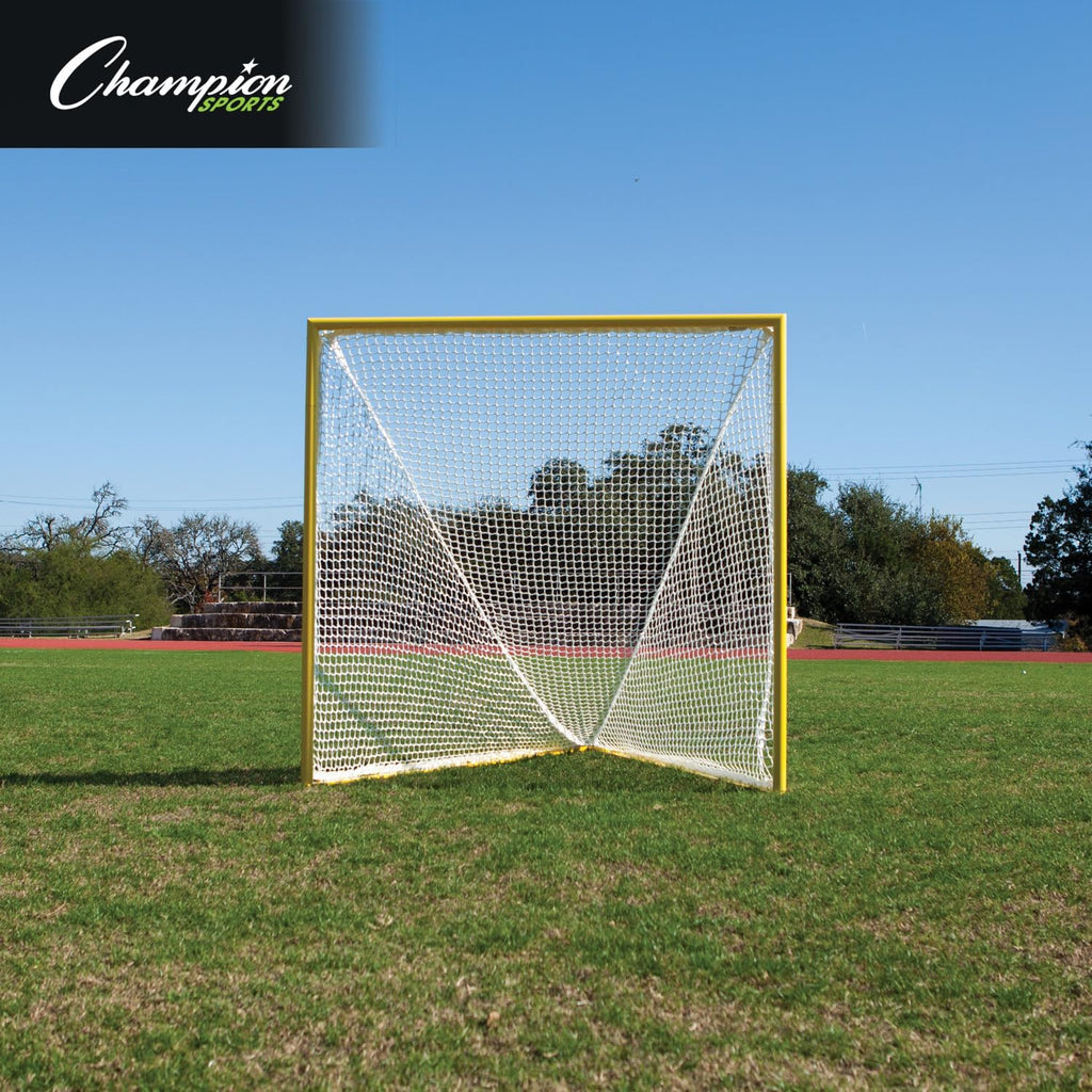 Champion Sports Lacrosse Goal Net - 8mm Official Size White Nylon Net Replacement (Pack of 2)