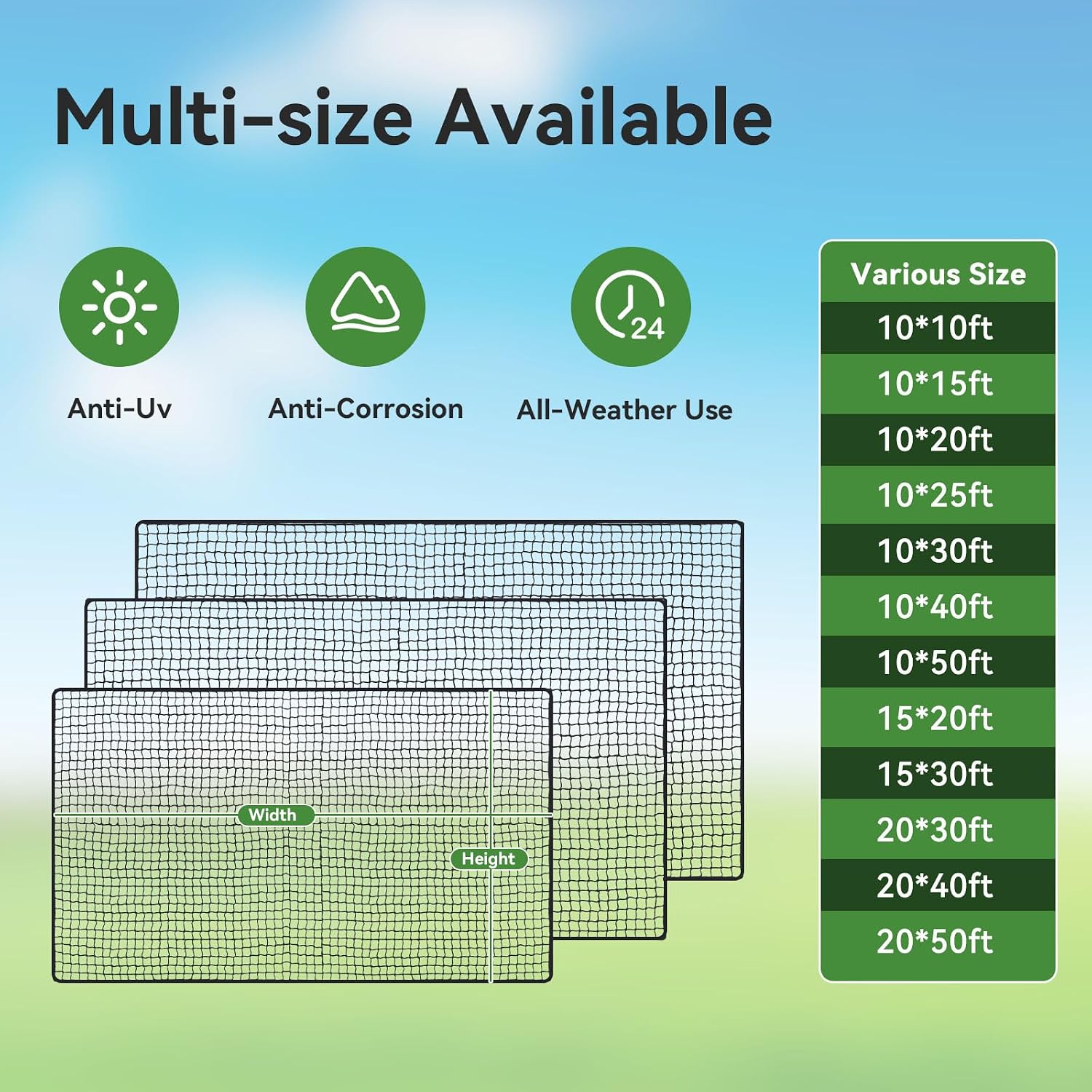Golf Nets Practice，Sports Nets for Backyard Driving Real Golf Balls10ft to 60ft, Ball Stop Netting for Garage Swing Training, Indoor Outdoor Nylon Heavy Duty Soccer, Basketball, Pickleball Accessories
