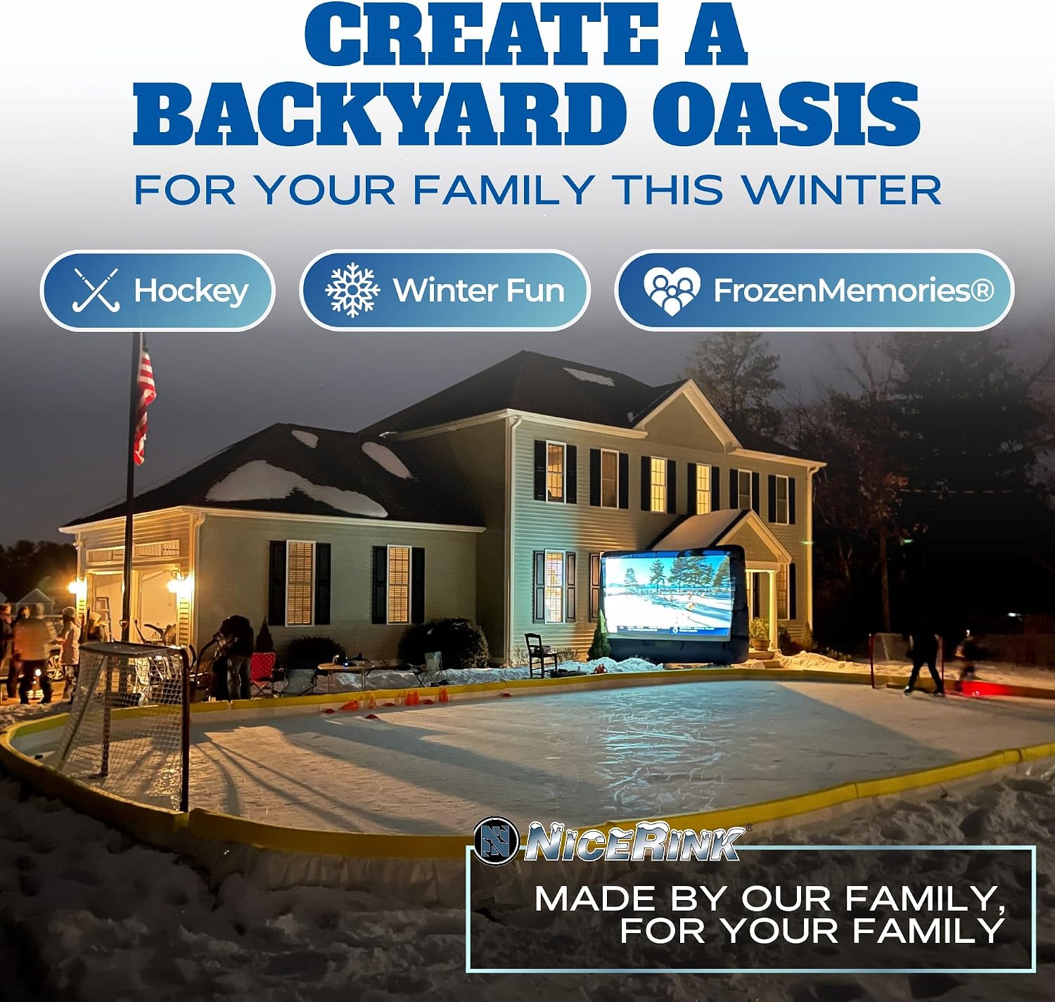 Backyard Ice Rink Accessories - Brackets, Boards, Kick Plates, Bumper Caps, and Netting - Made in USA and Canada Build Repair and Upgrade DIY Hockey and Skating Rinks