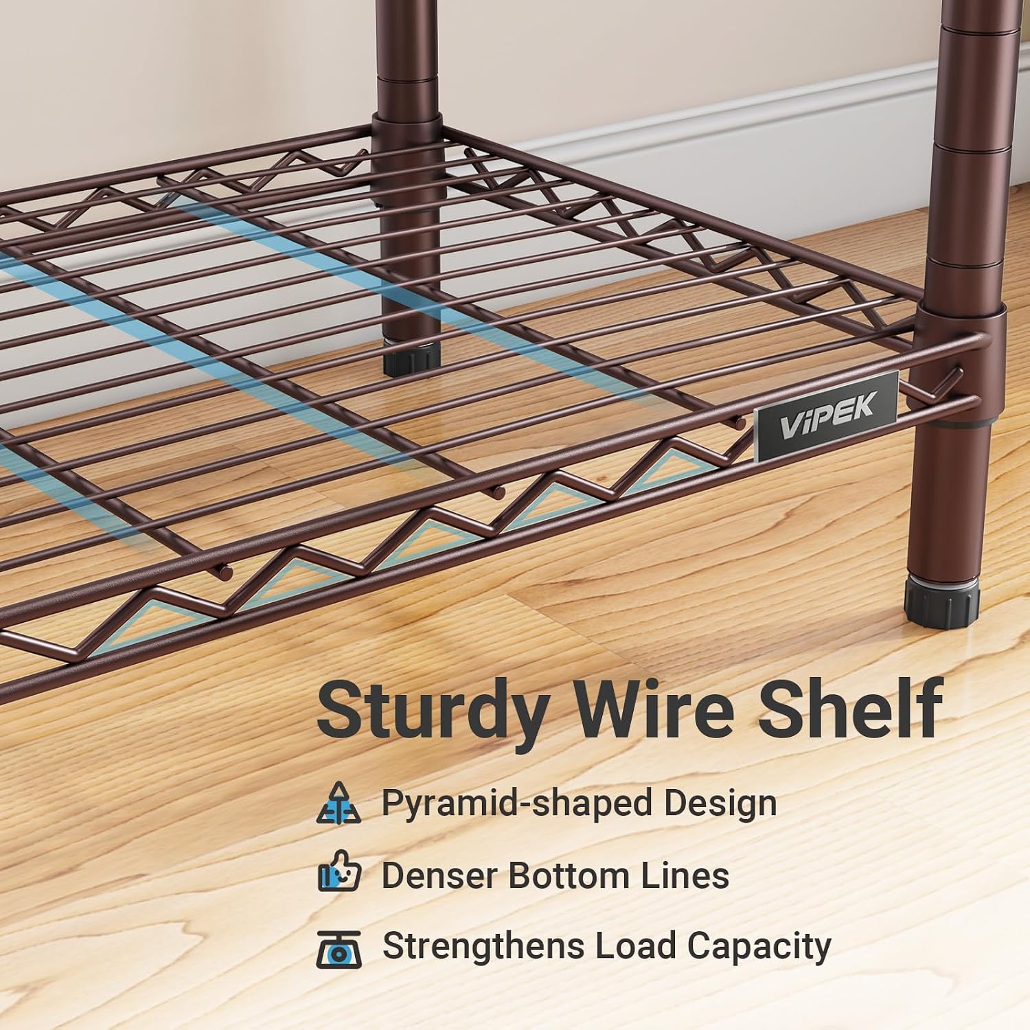 VIPEK V5 Portable Closet Wardrobe Heavy Duty Clothes Rack Metal Freestanding Clothing Racks, Adjustable Custom Closet Racks with 4 Hanging Rods & 8 Shelves, 68.9' Lx15.7 Wx76.4 H, Bronze