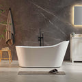Empava Upgrade Acrylic Whirlpool Bathtub, 67-Inch Freestanding Gracefully Oval Shaped Jetted Bathtub with Healing Chromotherapy, 16 Hydromassage Jets, Single-Ended Bathtubs with Pillow