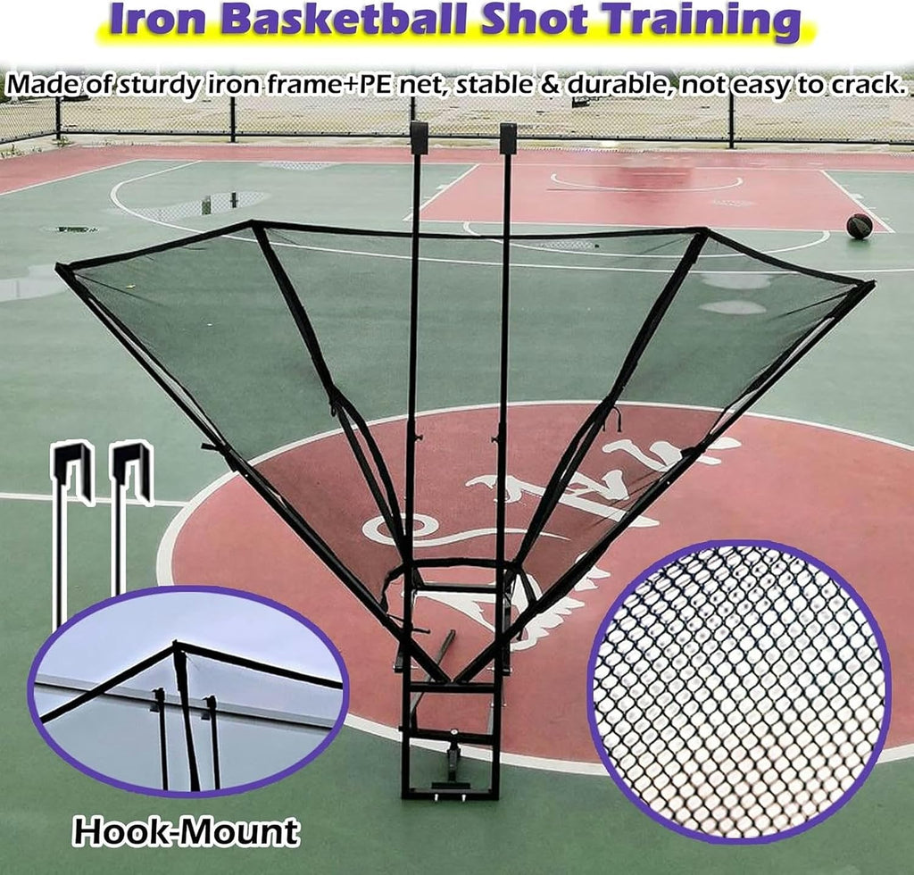 Basketball Hoop Returner Shot Return Apparatus Youth/Adults/Kids Catcher Net Rebounder Metal for Home School Gym Hang Portable Train