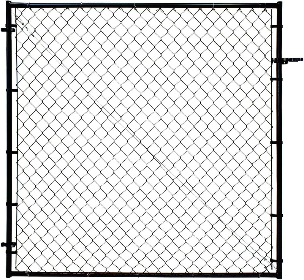 Adjust-A-Gate Adjustable Chain Link Square Corner Complete Gate Kit, Fit-Right, Black, 6'H