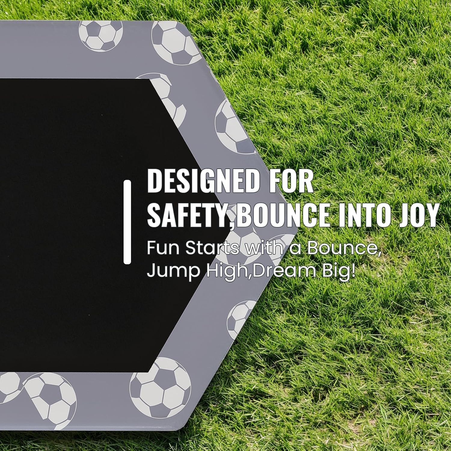 LAMERGE 55' 7-in-1 Round Trampoline for Kids Boys & Girls Ages 1-8, Indoor & Outdoor Trampoline for Fun, Adjustable Height Handrail ＆ Enclosed Safety Net ＆ Durable Designs for Toddlers Children