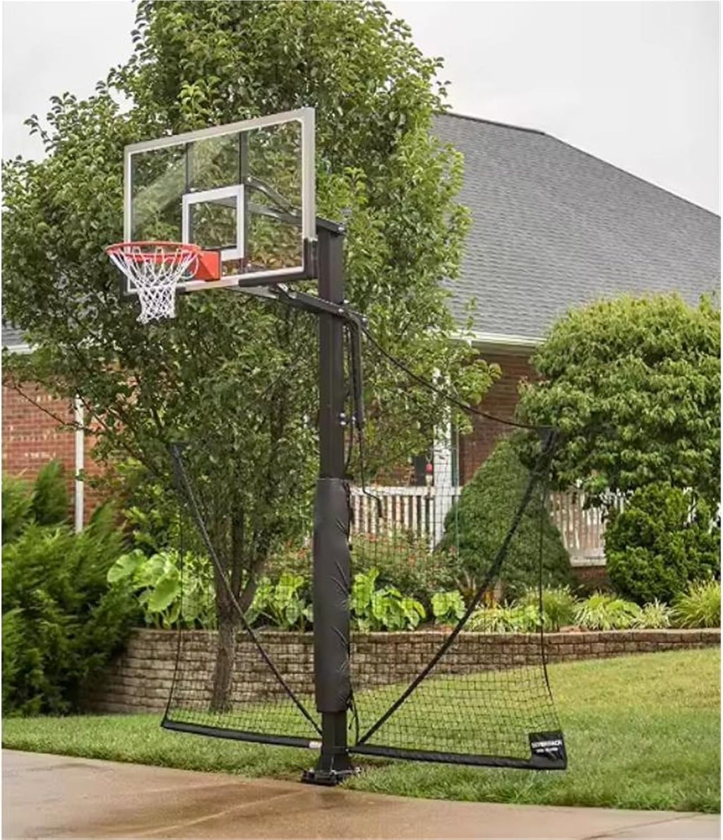 Basketball Yard Guard Defensive Net System Rebounder with Foldable Net Basketball Rebounder Net for Baseball, Softball, Lacrosse, Soccer, Basketba