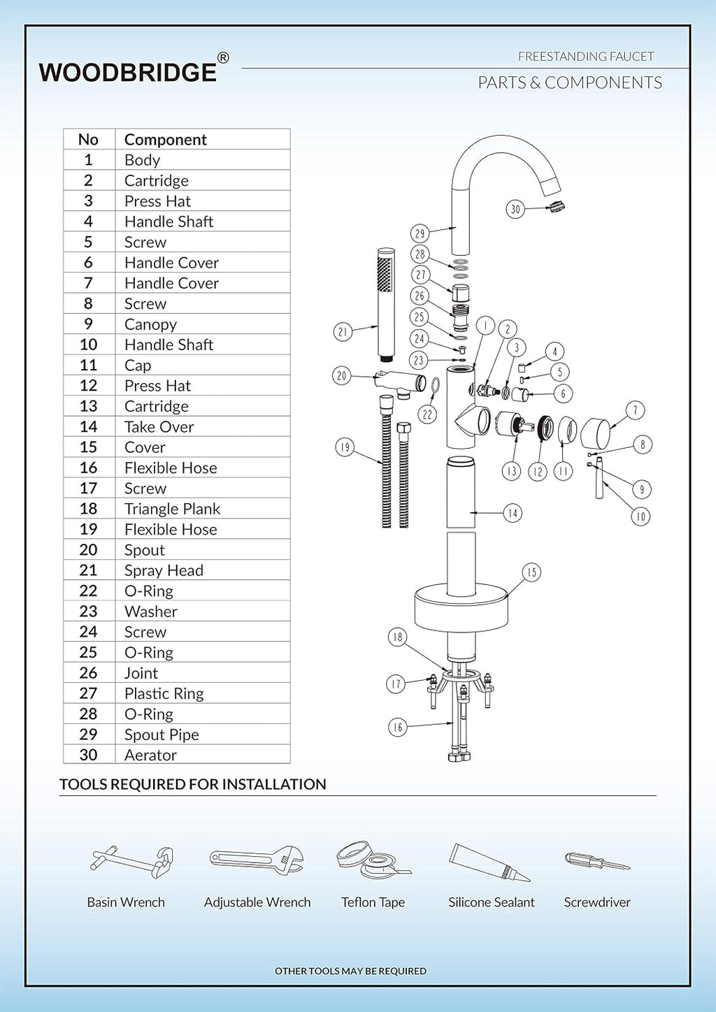 Woodbridge F0002 CH Freestanding Tub Filler Bathtub Chrome Floor Mount Brass Bathroom Faucets with Hand Shower