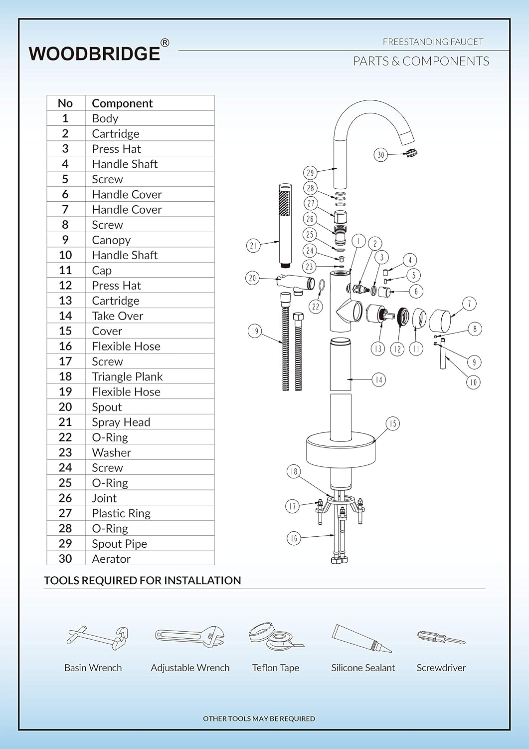 Woodbridge F0001 BN Freestanding Tub Filler Bathtub Brushed Nickel Floor Mount Brass Bathroom Faucets with Hand Shower