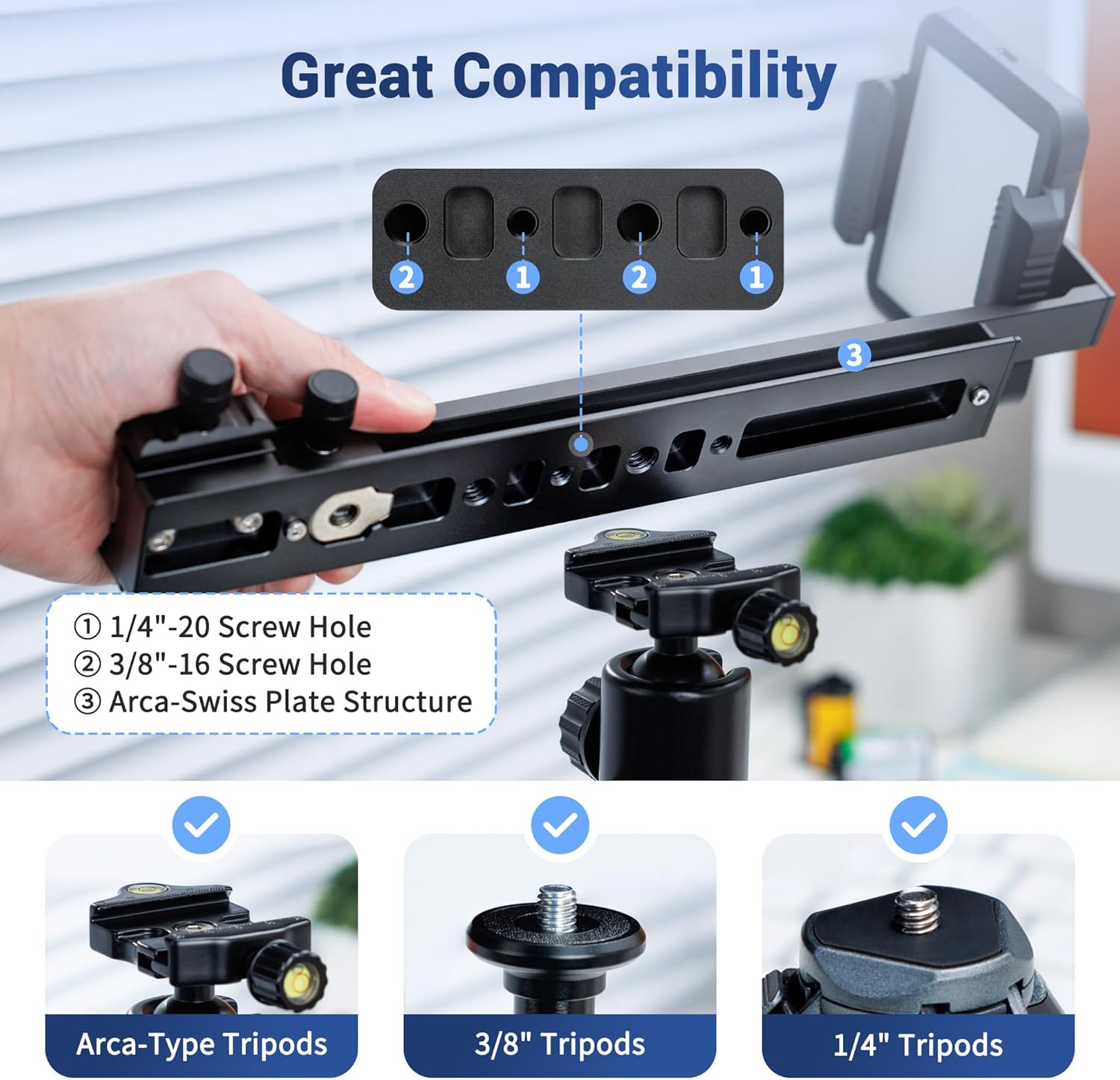 JJC Negative Film Digitizer with Durable Film Storage Pouch for 120 35mm Film, Negative to Digital Converter with Adjustable Brightness LED Backlight & Slider Rail