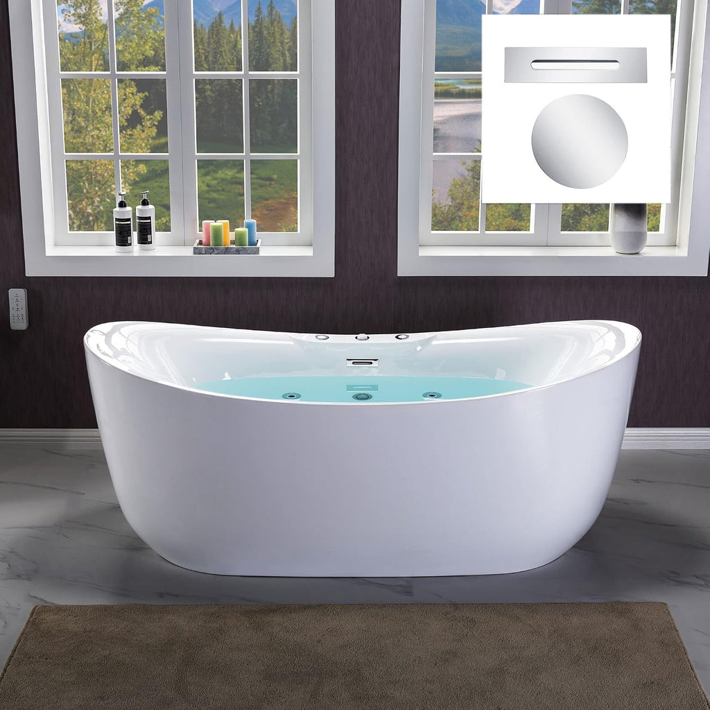 WOODBRIDGE 71' x 31 1/2' Whirlpool Water Jetted and Air Bubble Freestanding Bathtub , B0034