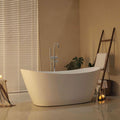 67' Luxury Freestanding Bathtub - Deep Soak Acrylic Tub for Master Bathroom, Modern Standalone Shower Tub with Overflow Drain, Non-Slip Flat Bottom Design, Spa Experience at Home,cUPC Certified