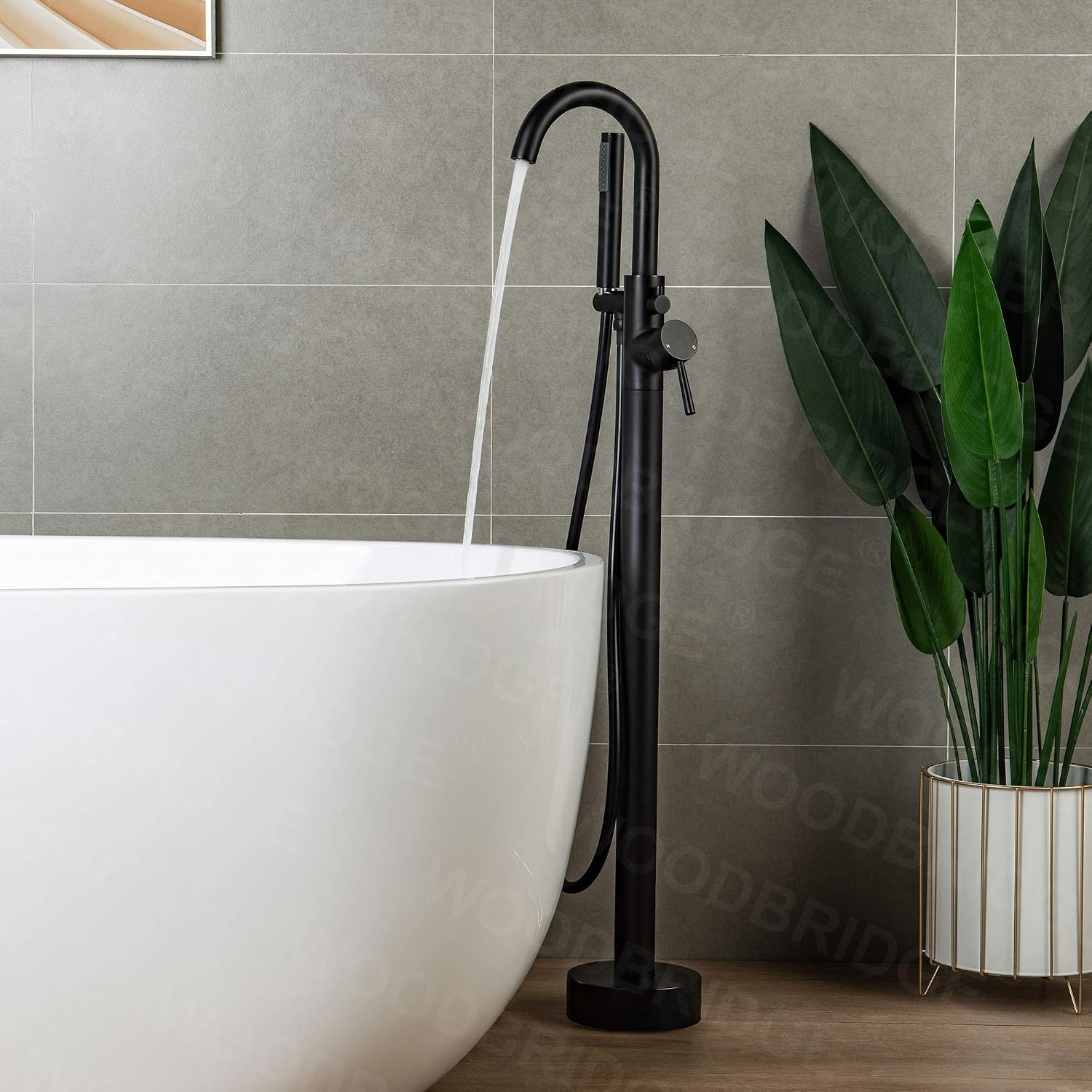 WOODBRIDGE F0006 MBRD Faucet, (L) 10 3/4' x (W) 6-1/4' x (H) 43-7/8, Matte Black