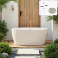 FerdY 55' Acrylic Freestanding Bathtub, Contemporary Soaking tub with Brushed Nickel Drain & Overflow, Elegant Oval Shape, cUPC Certified, Tahiti