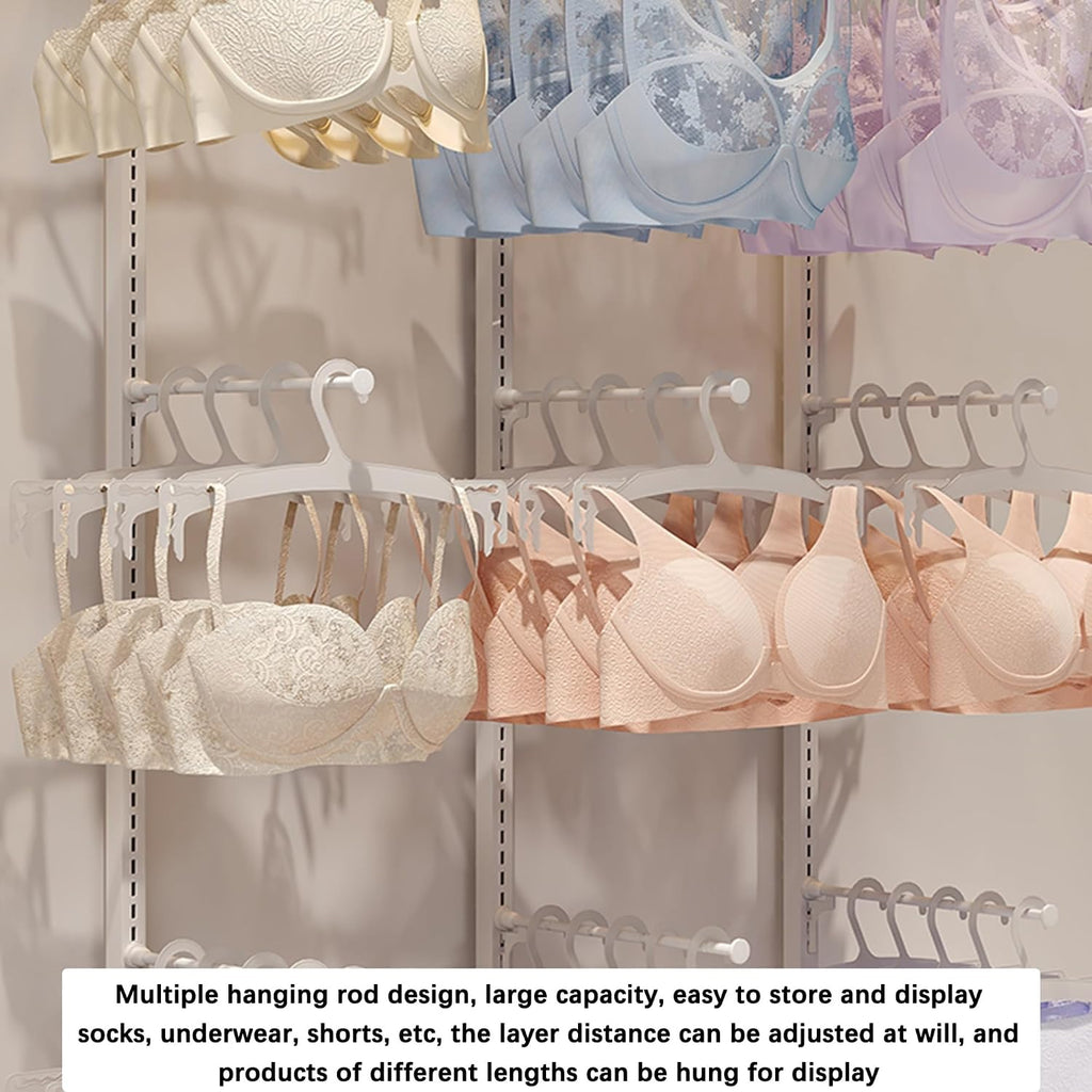 Underwear Rack Clothing Store Display Stand, Commercial Retail Garment Bra Shorts Swimwear Sock Shorts Slippers Storage Hanger, Markets Shopping Malls Shelves(Black 65x40x135CM)