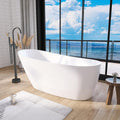 59' Acrylic Free Standing Tub, Stand Alone Tub, Freestanding Bathtub, Soaking Bathtub, cUPC Certified, CM(Glossy White)